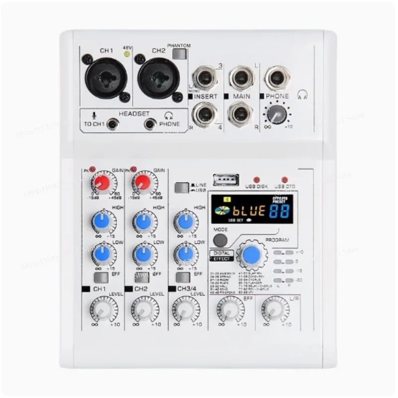 

GAX-E4 Home Multifunctional Small Audio Mixer, Multipurpose Mini Bluetooth USB Mixer
