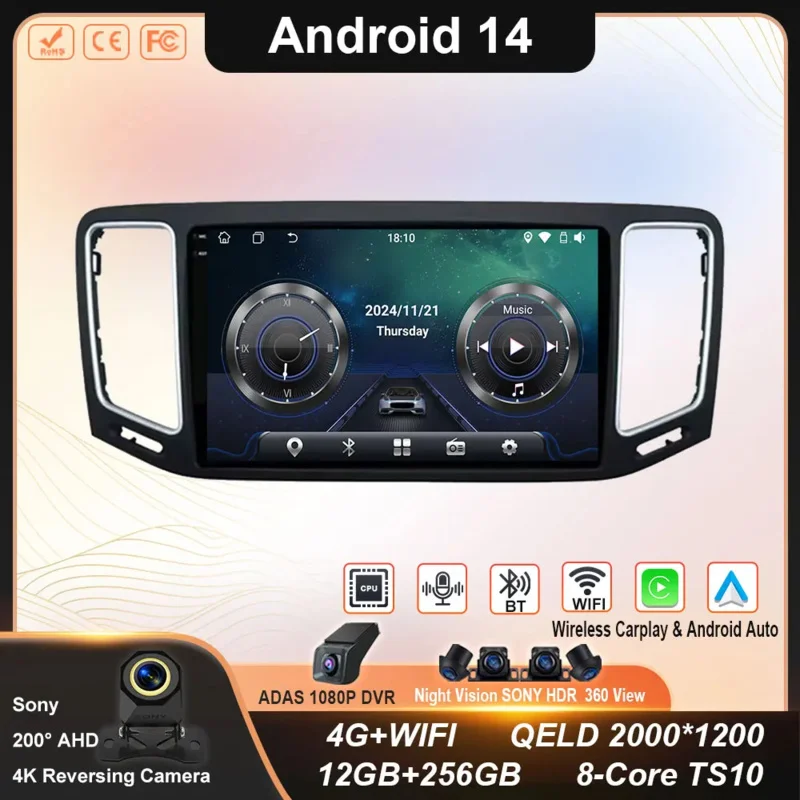 

Android Auto для Volkswagen VW Sharan SEAT Alhambra 7N 2010-2022 Автомагнитола Стерео Видео Мультимедийный Плеер GPS Carplay 4G BT Wi-Fi