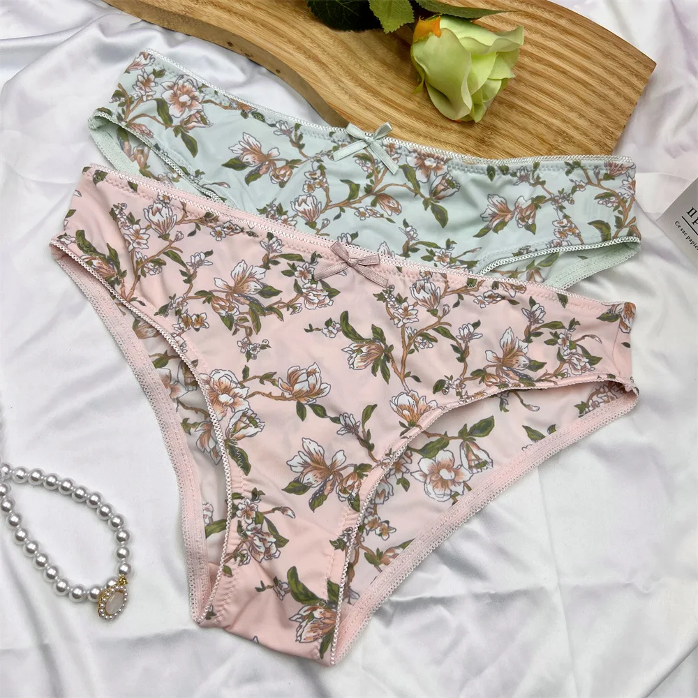 

Новые женские трусики из ледяного шелка со свежим принтом, крутые удобные брюки с подтяжкой ягодиц, трусики телесного цвета большого размера с низкой талией