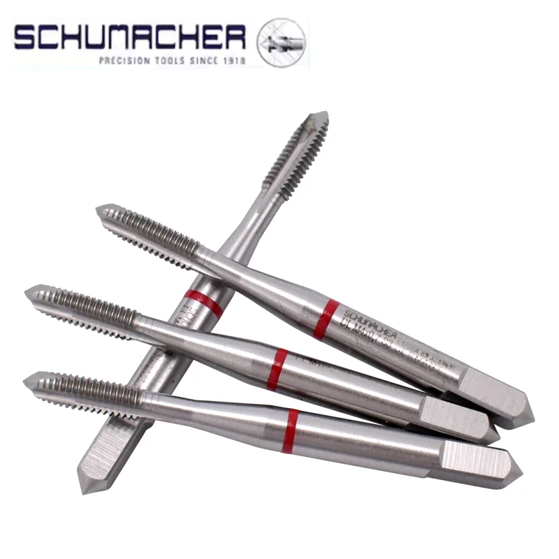 

German Original SCHUMACHER Red Ring JIS Standard Spiral Fluted Tap Pointed M2 M3 M4 M5 M6 M8 Machine Thread Taps For Deep Hole