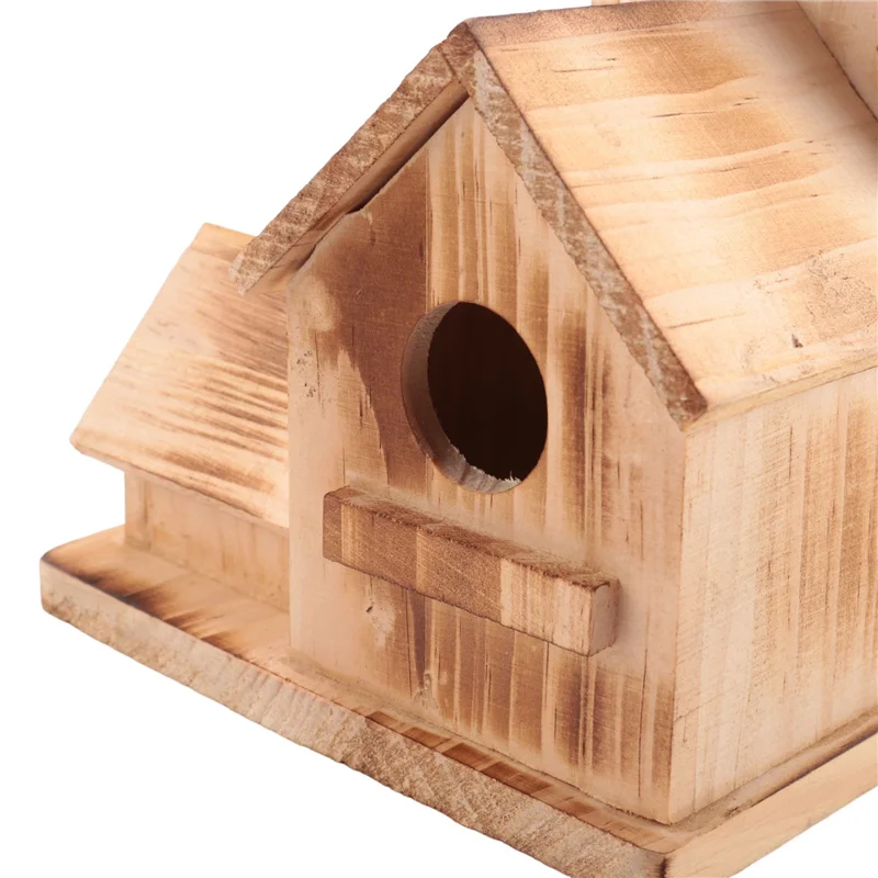 Y50A-Bird House بيوت الطيور الخشبية بيت الطيور خارج للتعليق الخارجي، 6 فتحات منزل الطيور الطبيعي المصنوع يدويًا