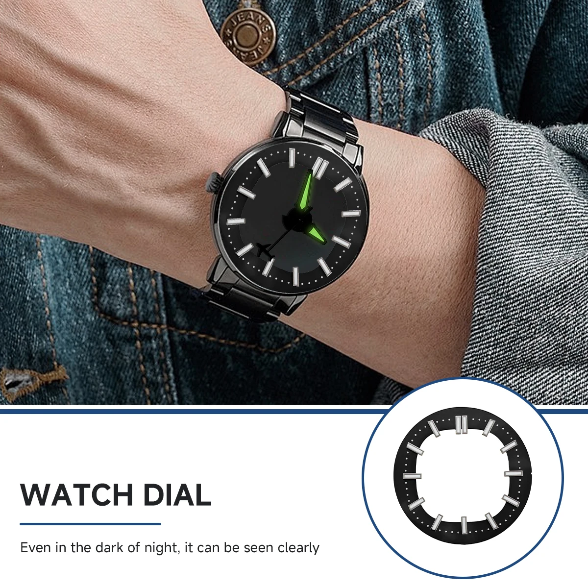 قرص NH35 قرص 30.5 ملم قرص شفاف مضيء باللون الأخضر يناسب ملحقات استبدال ساعة الحركة NH35 NH36