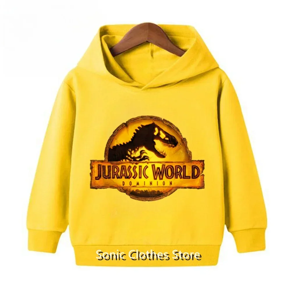 Autumn Boys Girls Jurassic World Dominion Sweatshirts Dinosaur Print Kids Jurassic Park 3 Clothes Long Sleeve Sports Hoodies