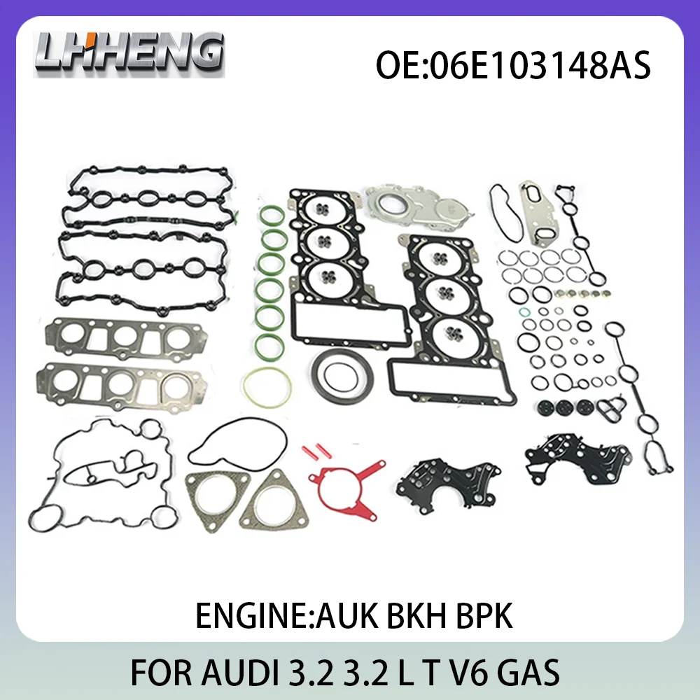 

Engine Full Overhaul Gasket Kit Rebuild Set For AUDI A4 A6 A8 06E103148AS 06E103148H 3.2L 3.2 L T V6 GAS AUK BKH BPK 2004-2010