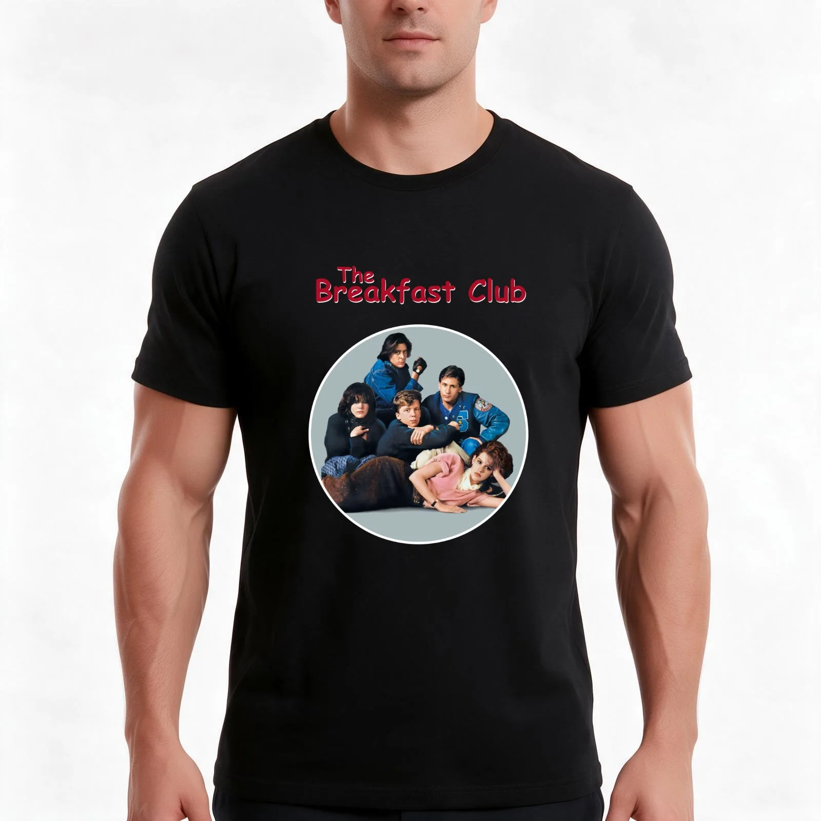 The Breakfast Club T-Shirt, Summer Casual Cotton Tee, Oversized Streetwear Tops, Vintage Graphic Print, Loose Fit Short Sleeve