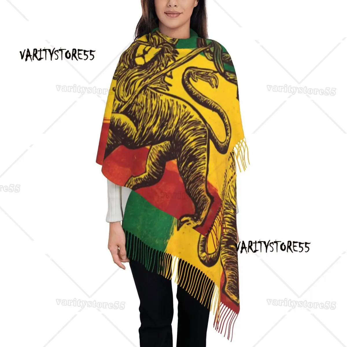 

Custom Printed Jamaican Rasta Flag Scarf Women Men Winter Warm Scarves Jamaica Pride Shawls Wraps