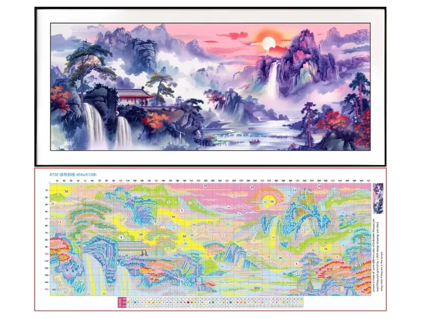 

9CT 14CT 90X36 см осенние горы рукоделие, набор для вышивки крестом «сделай сам», полный набор для вышивания, вышивка крестиком с принтом, домашний декор