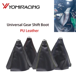 16mm Universal PU Leather Car Gear Shift Collars Carbon Fiber Auto Car Manual Stick Shifter Knob Gear Shift Boot Cover Gaiter