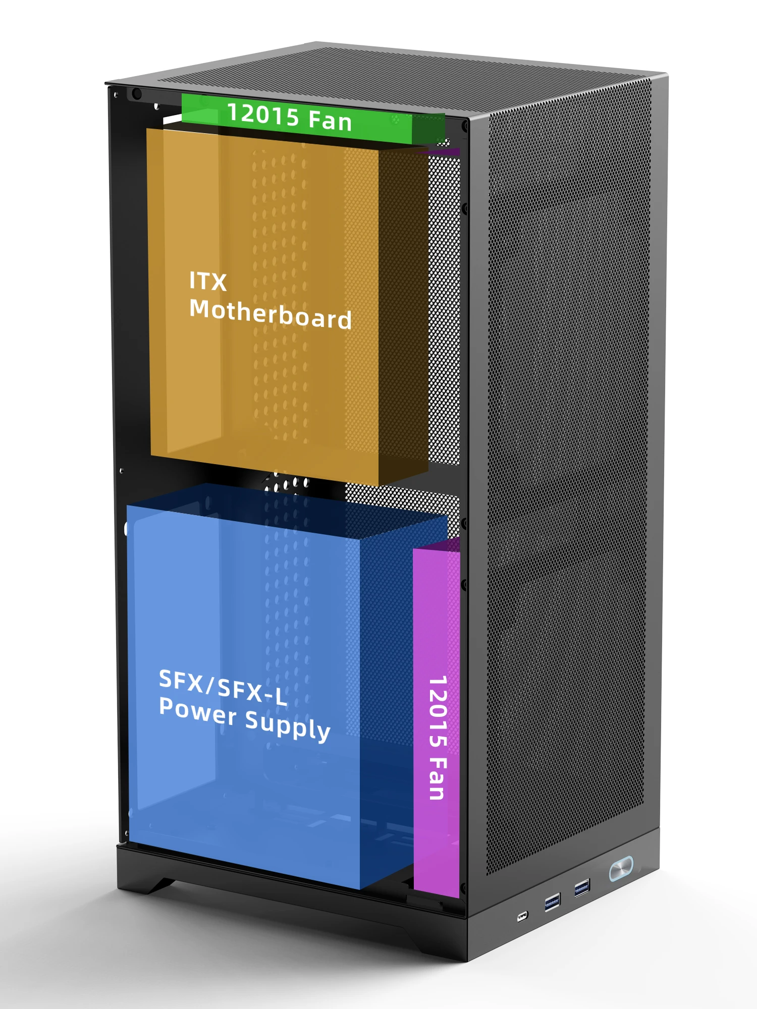 ShinySnake L400 Mesh ITX Case: 12.1L, 350mm GPU, ATX PSU, PCIe