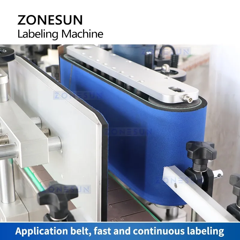 ZONESUN Wrap Around Labeler para recipientes cilíndricos Garrafa Jar pode aplicação Belt Tabletop Rotulagem Machine ZS-TB150