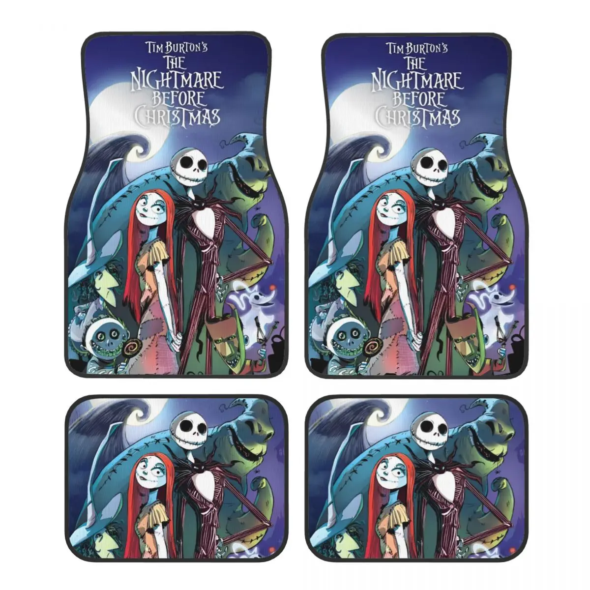 

The Nightmare Before Christmas Car Floor Mats Carpet Full Set Anti-Slip Universal Automotive Floor Mat Fit for Sedans Cars