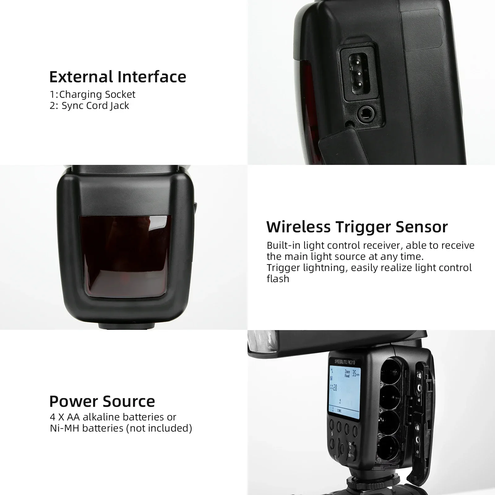 PHOTOOLEX FK310 Flash Video Light Wireless Signal Flash Trigger Lamp For Canon Nikon Pentax Olympus DSLR Cameras