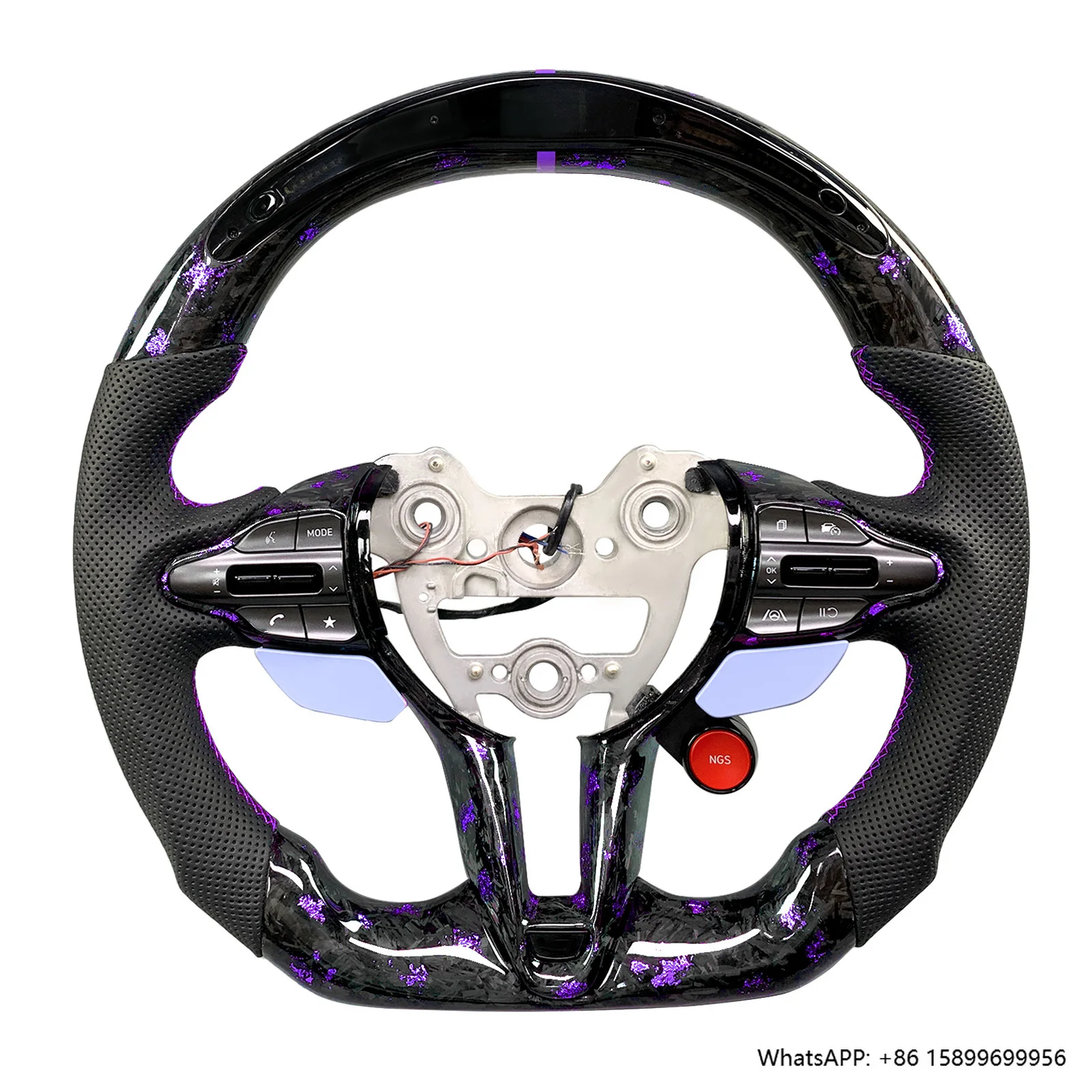 

For Elantra N I30N I20N Car Interior Accessories Customized Forged Carbon Fiber Heating LED Steering Wheel 2019-2025
