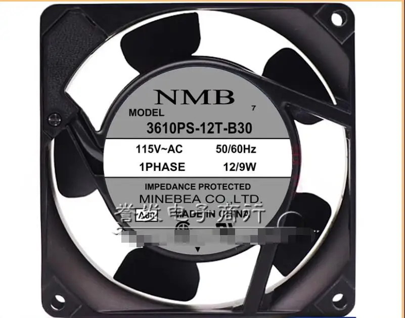 

NMB 3610PS-12T-B30 AC 115V 12/9W 90x90x25mm Server Cooling Fan