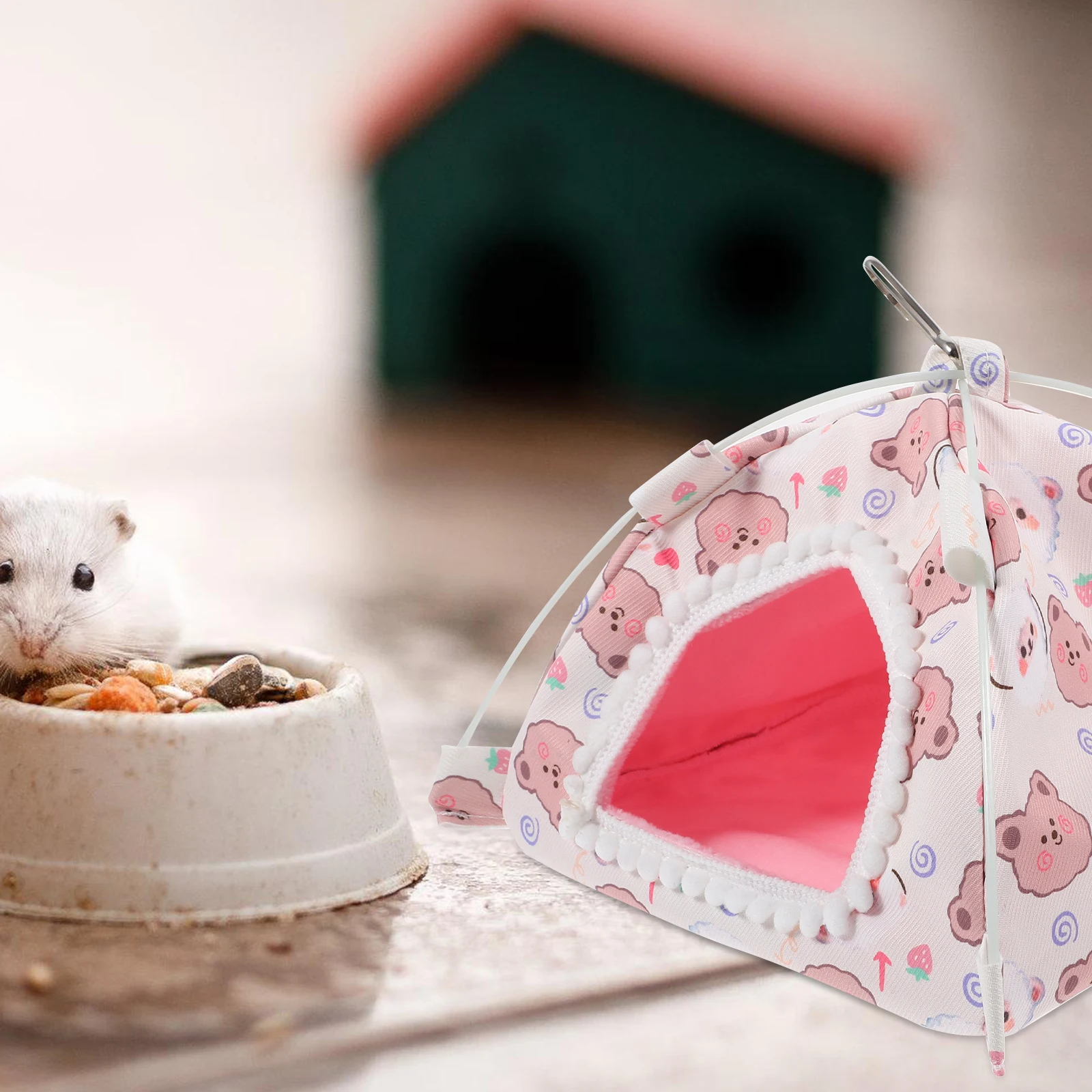 خيمة نوم للحيوانات الأليفة الصغيرة سرير دافئ للهامستر السكر شراعية النمس خنزير غينيا عش الحيوانات الصغيرة خيمة نوم للحيوانات الأليفة #5