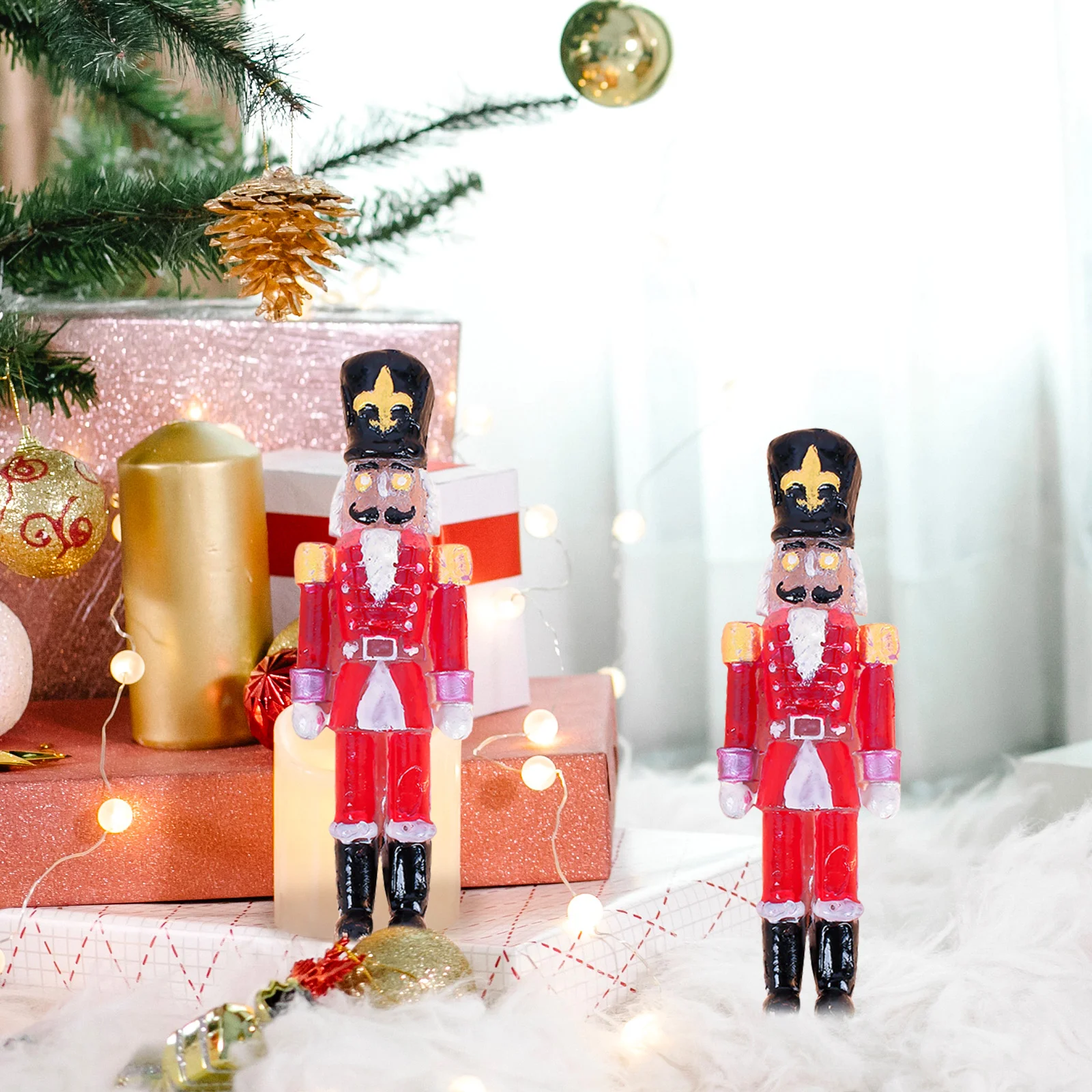 2 Pcs Silicone Nutcracker Soldier Mold Xmas Decoration Craft for Christmas Party Epoxy