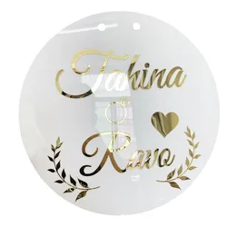 God Bless Round 3D acrilico nome segno specchio oro personalizzato Baby Shower festa compleanno sfondo la mia prima comunione battesimo