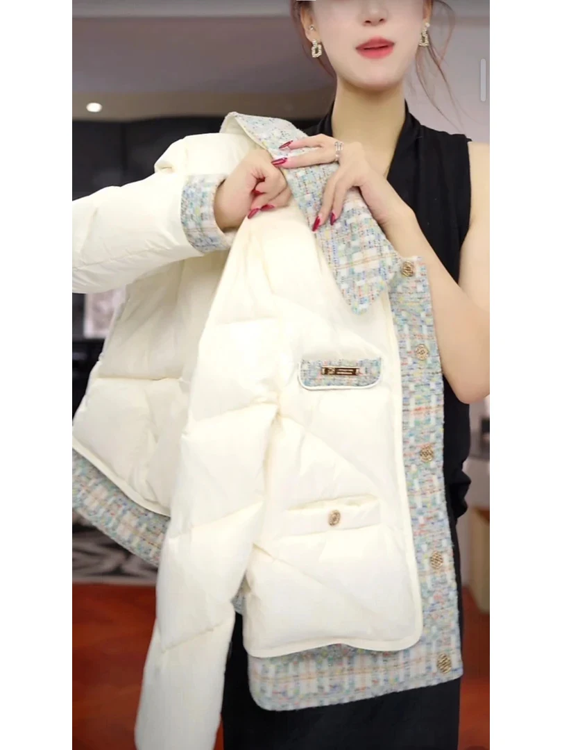 

Winter New Faionable ort down Cotton Jaet Women's Thiened Warm Hooded Patchwork Outerwear Korean Sle Straight Cut