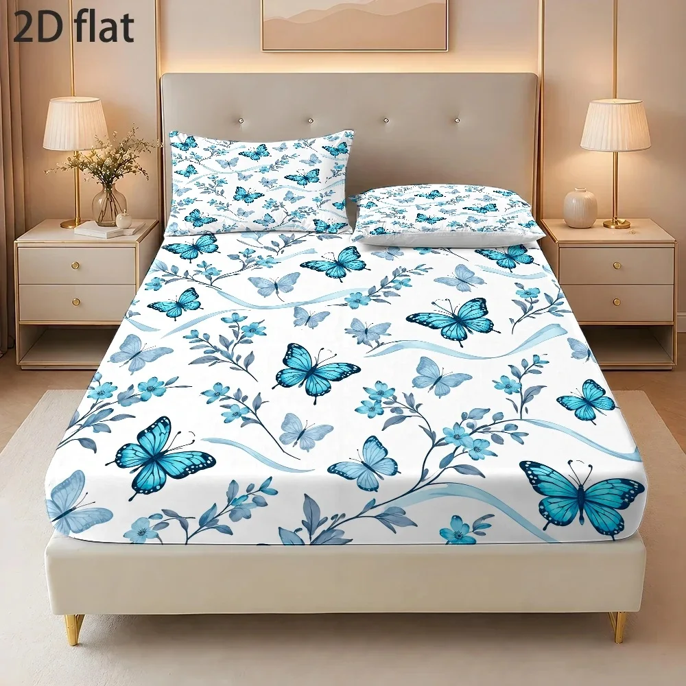 3Pcs Printed Bedding Set, Soft and Comfortable, Suitable for Bedroom, Guest Room One Fitted Sheet + Two Pillowcases, No Core
