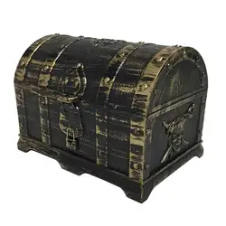 Treasure Chest Pirate Keepsake Jewelry Box Transparent Vintage Decorative Plastic Box for Kids Birthday Pirate Party Favors