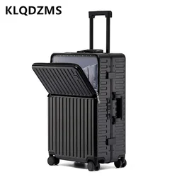 KLQDZMS-Sac de voyage à bagages avec cadre en aluminium, valise d'embarquement pour ordinateur portable à ouverture frontale, chariot de chargement USB, 20 