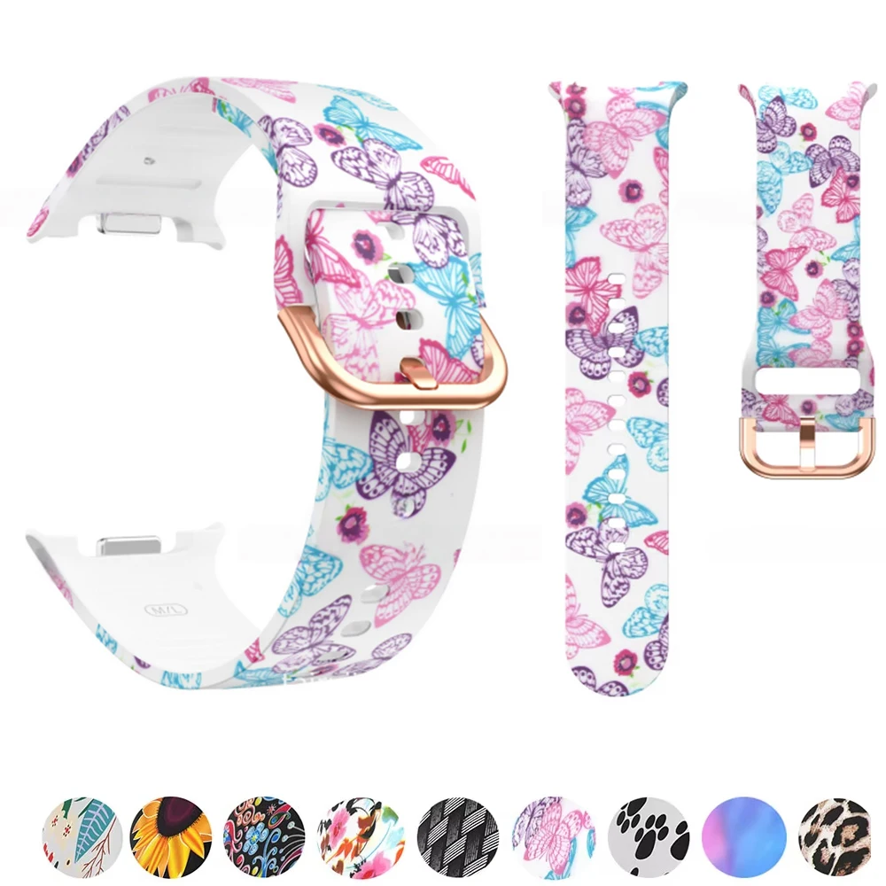 Sport Silicone Band for Samsung Galaxy Watch 8/8 Classic 46mm Strap Printed Belt Bracelet Correa for Galaxy Watch 9 8 40mm/44mm