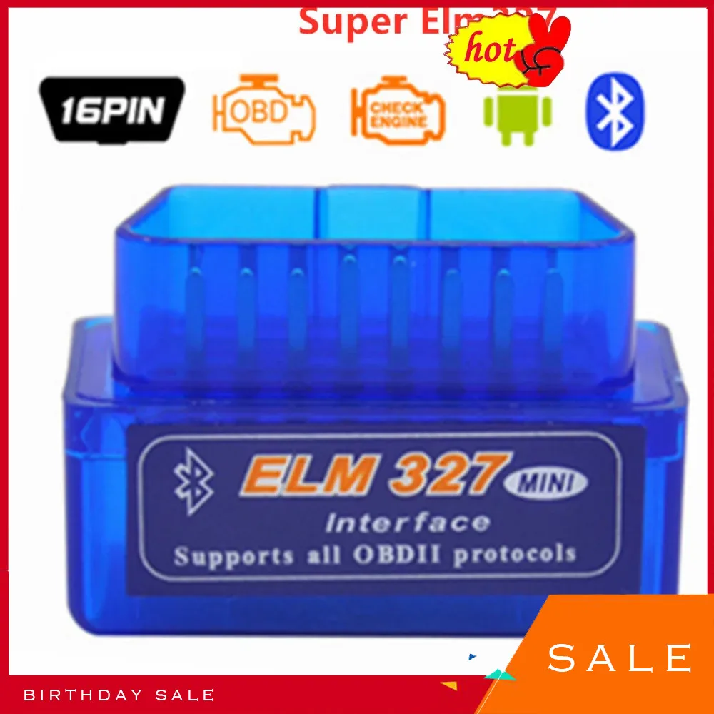 

Super MINI ELM327 OBD2 Code Reader Bluetooth V2.1 Diagnostic Tool ELM 327 Multi-Language Works ON Android/PC ELM327 Interface