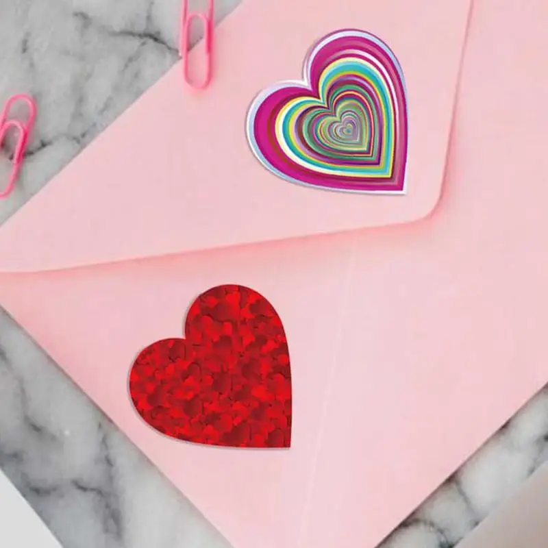 สติกเกอร์รูปหัวใจแบบม้วนอเนกประสงค์สติกเกอร์รูปหัวใจ500ชิ้นสติกเกอร์ติดฉลากรูปหัวใจนวัตกรรมสติกเกอร์รูปหัวใจ