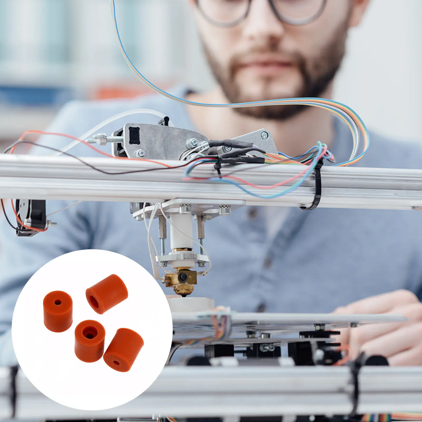 

1Set Premium Silicone Hot Bed Leveling Column for 3D Printer Heat Bed Accessories Vibration Reduction Easy Install Disassemble