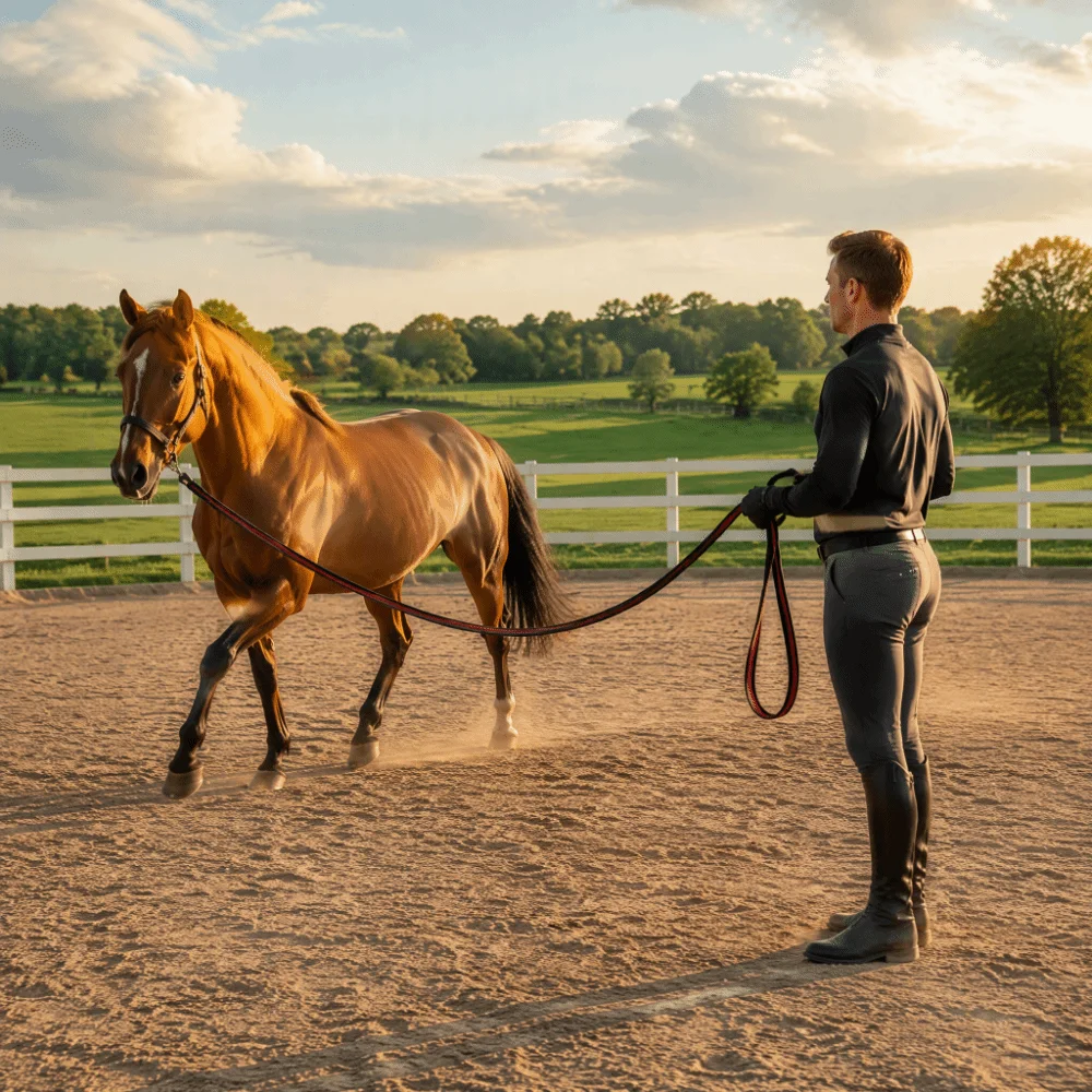 Random Color Horse Lunge Line Polyester Swivel Snap Horse Lunge Rope 8.7yd Length High Tensile Lunge Line for Horses