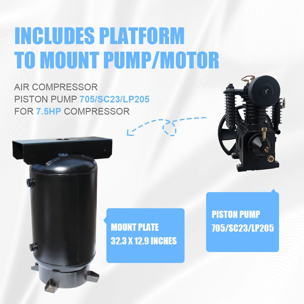 HPDMC 80 Gallon Vertical Air Tank Industrial Air Compressor Receiver Rated for 200 PSI with ASME Coded