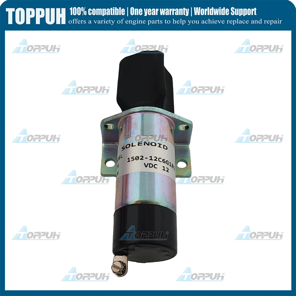 

New 12V 1502-12C6G1B1 Fuel Stop Solenoid Valve For Woodward Engine 1502-12C6G1B1 1500-2134