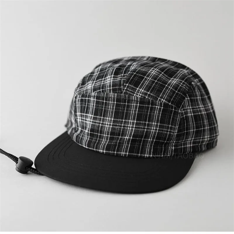 chapeu-de-aba-reta-estilo-japones-retro-com-estampa-xadrez-leve-respiravel-de-secagem-rapida-bone-artistico-tipo-bico-de-pato-para-homens