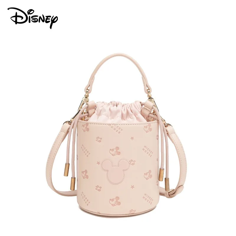 Disney Mickey New Women's Handbag Mini Fashion Women's Shoulder Bag Luxury Brand Original Drawstring Bucket Bag High Quality