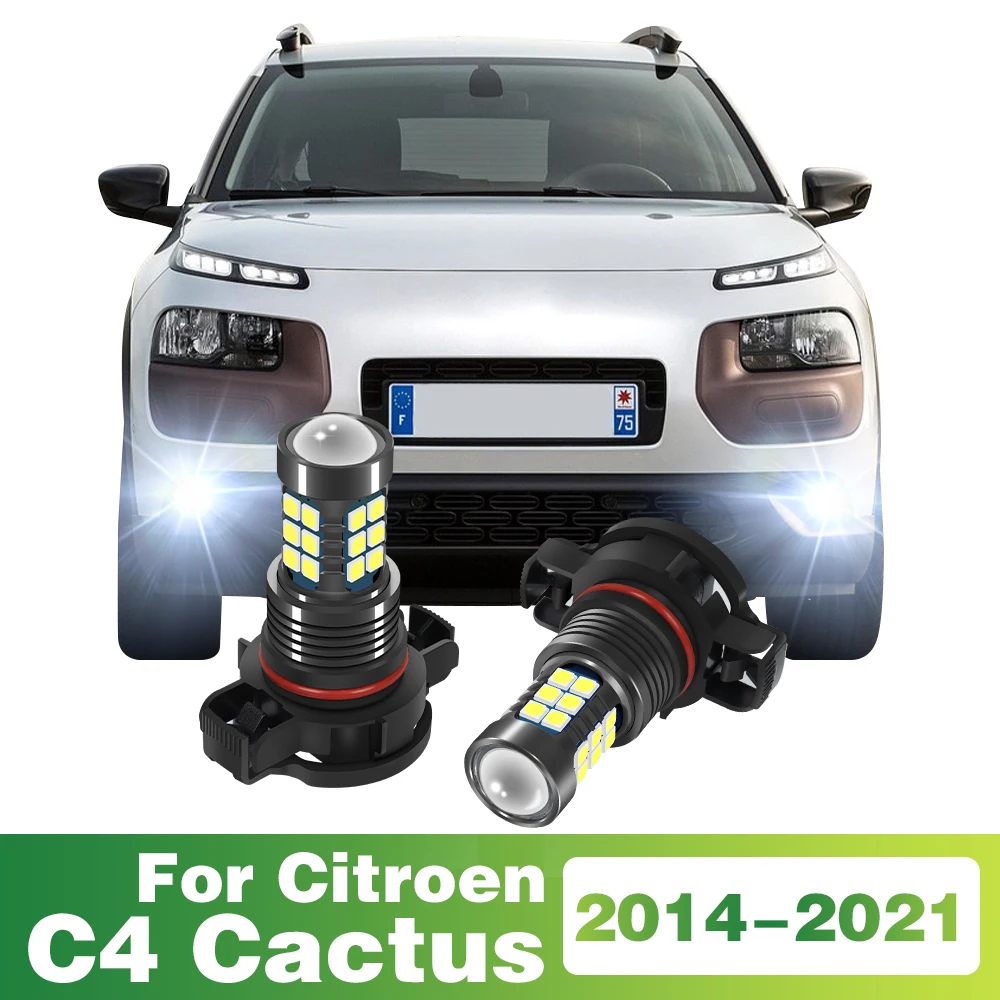 

2 Pcs LED Lamp Car Front Fog Light For Citroen C4 Cactus 2014 2015 2016 2017 2018 2019 2020 2021 Accessories