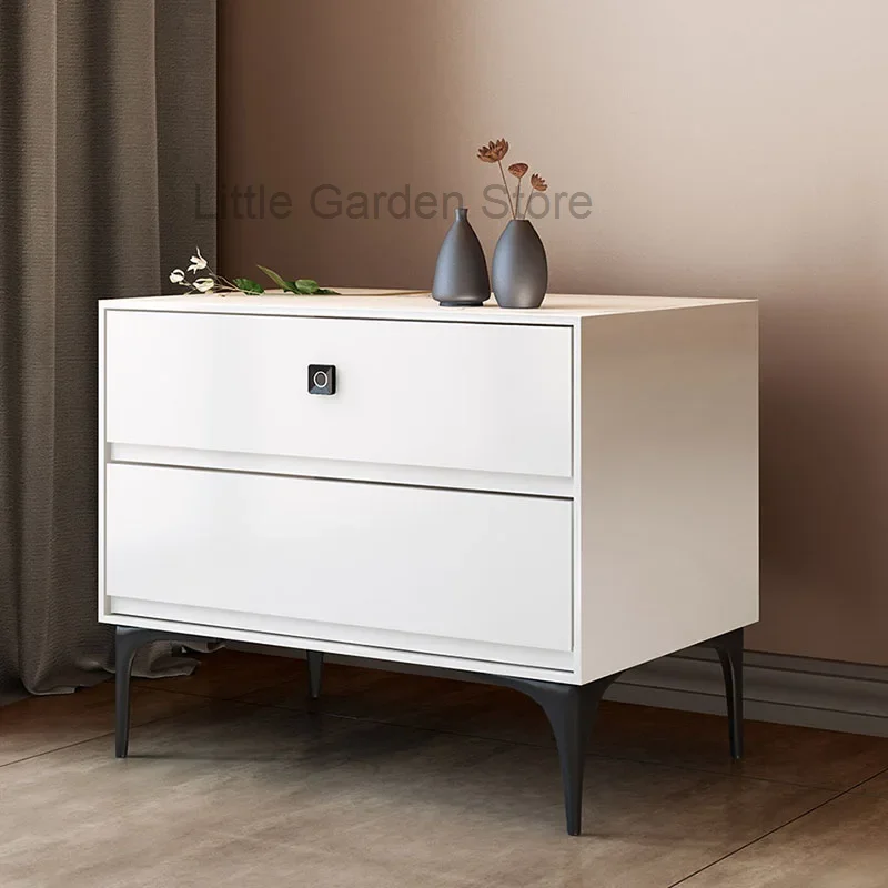 Modern Makeup Nightstands Lock Small Space Italian Nordic Bedside Table Organizers Low White Table De Chevet Bedroom Furniture