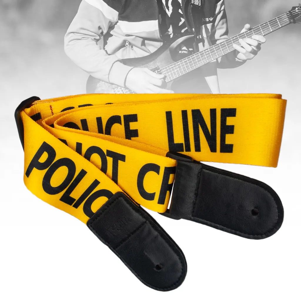 1Pcs Yellow Bass Acoustic Electric Guitar Strap Checkered Nylon PU Leather Head Ends Guitar Accessories Parts