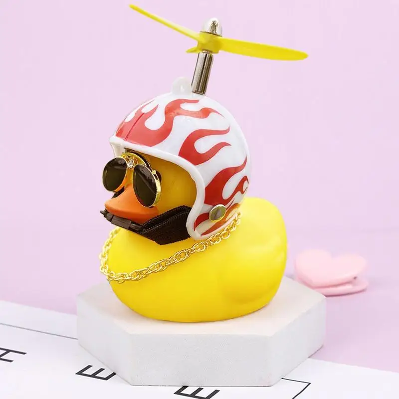 Rubber Duck Car Ornament Motorcycle Yellow Duck Decor Handlebar Decor Glowing For Foldable Bicycle Motorbike Accessories