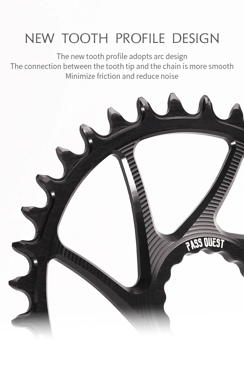 PASS QUEST Schmale Breite Kettenblätter für RACEFACE RF Next SL Sixc Atlas Serie Direktmontage-Kettenblätter Versatz 3mm Silber und Schwarz – Detail 5