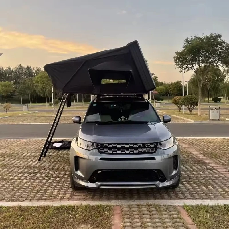 2025 Outdoor 4 Person Side Fold Out 2XL Hard Shell Aluminum Rooftop Tents Side Opening Hybrid Roof Top Tent With Rack