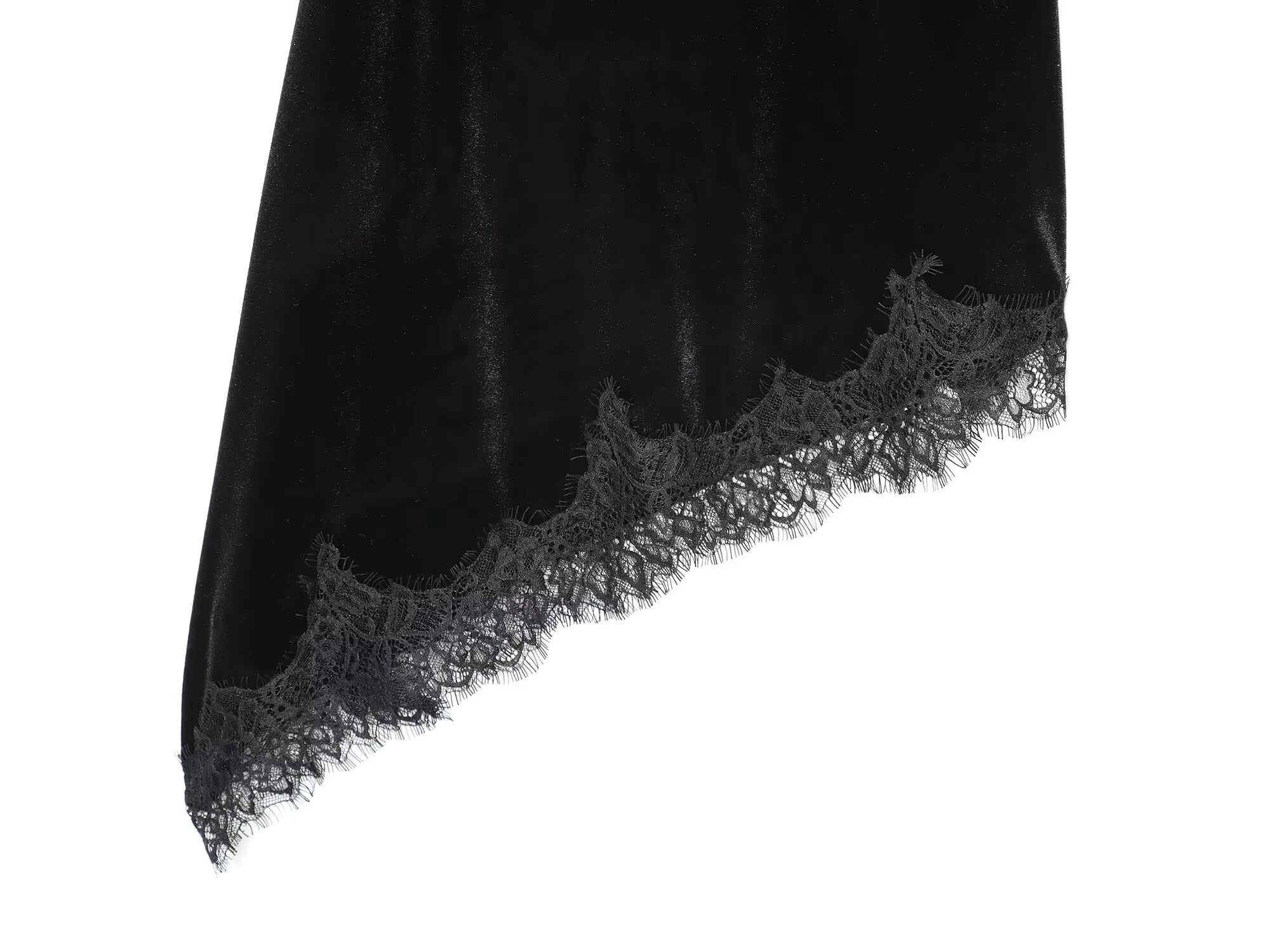 Europäischer und amerikanischer Stil 2025, Winter, neues Damen-Straps-MIDI-Kleid aus vielseitiger Samt und Spitze