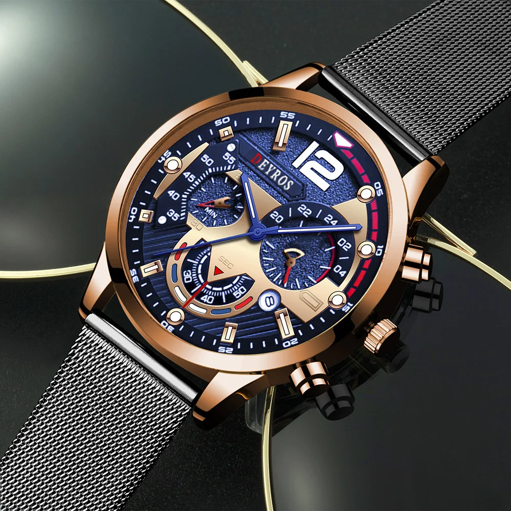 Kotak Misteri, 2 Buah Acak, Jam Tangan Kuarsa Dial Bulat Pria Hadiah Ulang Tahun Terbaik, Natal, dan Hari Jadi