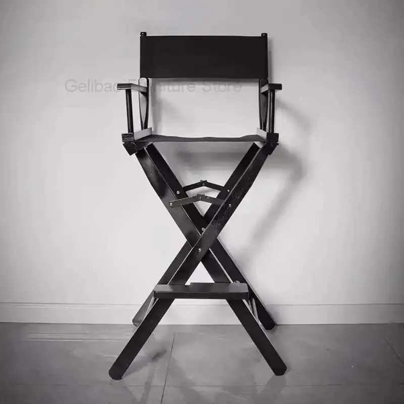 

Solid Wood Bar Chairs Design High Folding Stool Modern Armchairs Portable Outdoor Bar Stools with Backrest Home Furnitures