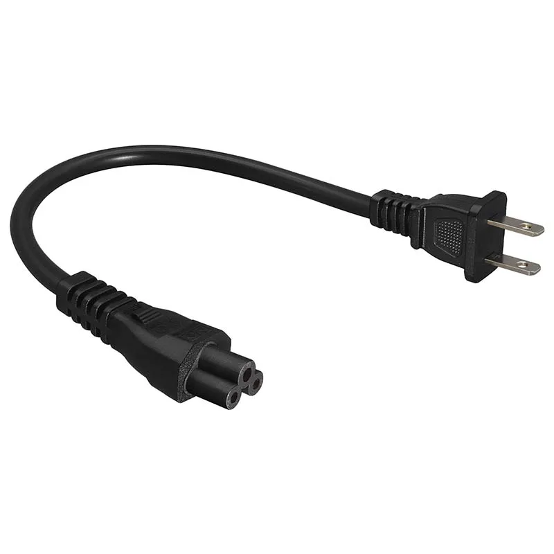 2PCS NEMA 1‑15P to C5, mickey mouse tail power cord, short laptop power cable, portable notebook adapter power line