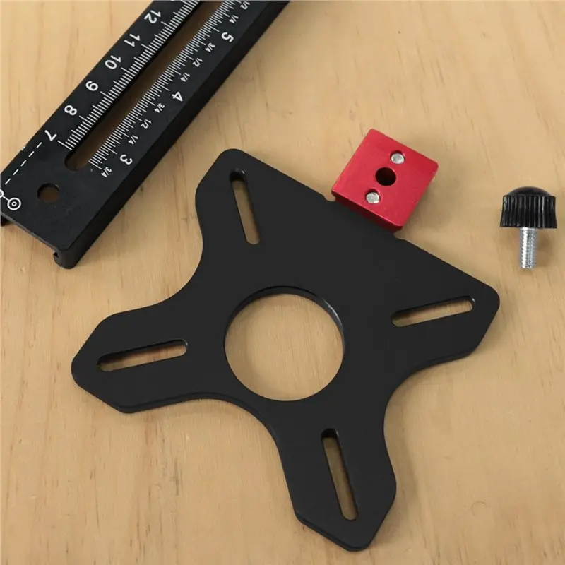 AA51 Multifunctional Cabinet Hardware Jig Metric& Inch Router Milling Groove Bracket, Router Guide,Circle Cutting Jig Tool