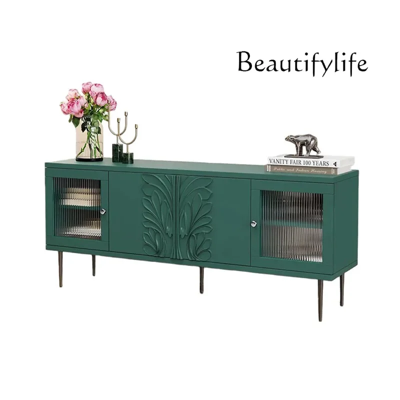 

ZL American light luxury solid wood TV cabinet French retro TV cabinet storage storage cabinet customization