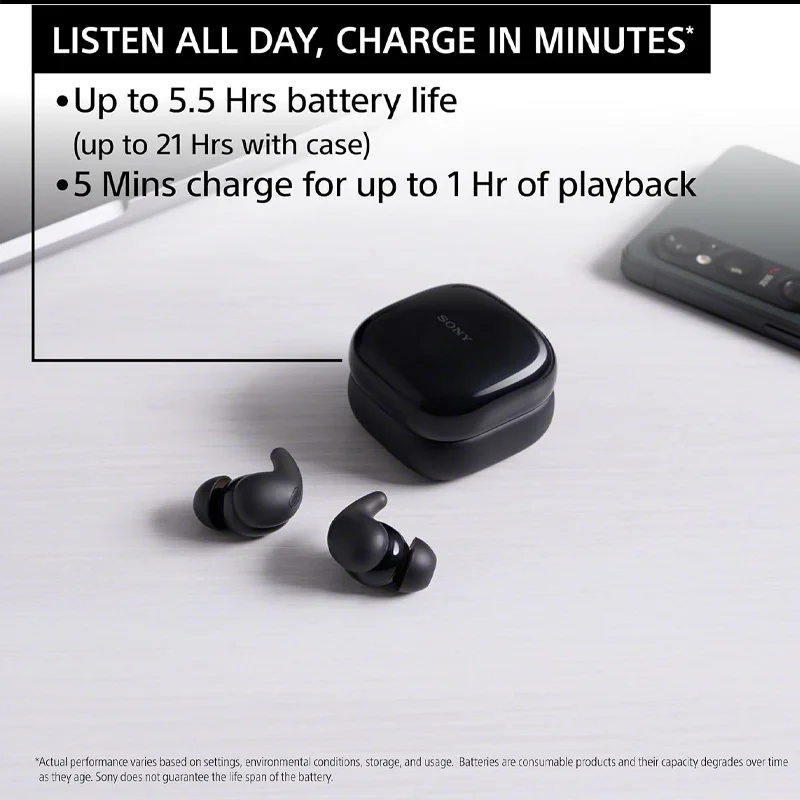 سماعات SONY LinkBuds تناسب مريحة وخاصية إلغاء الضوضاء، سماعات بلوتوث لاسلكية عالية الدقة صغيرة وخفيفة #5