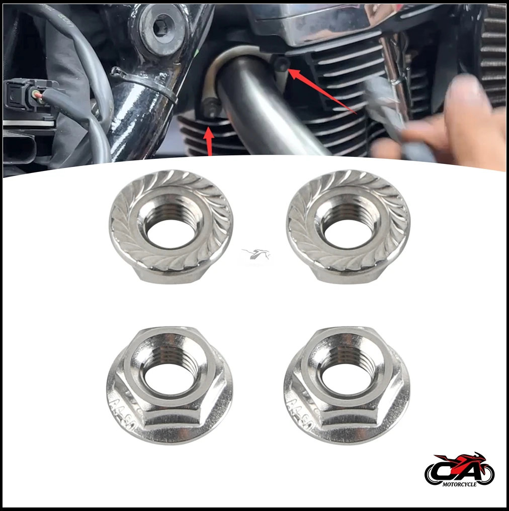 Tuerca de Bloqueo con Brida Dentada Imperial para Salida de Escape Harley Evolution Sportster 1986-2022 Dyna FXD FXDWG 1991-2017 Chopper Bobber