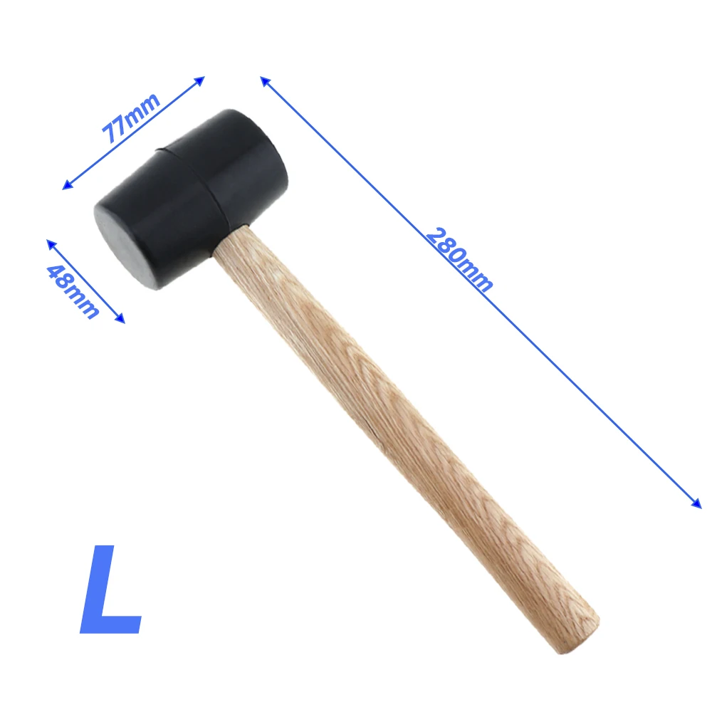 Black Rubber Hammer Non-Elastic Small Soft  Hammer For Tiling With Round Head Non-Slip Handle Diy Hand Tool