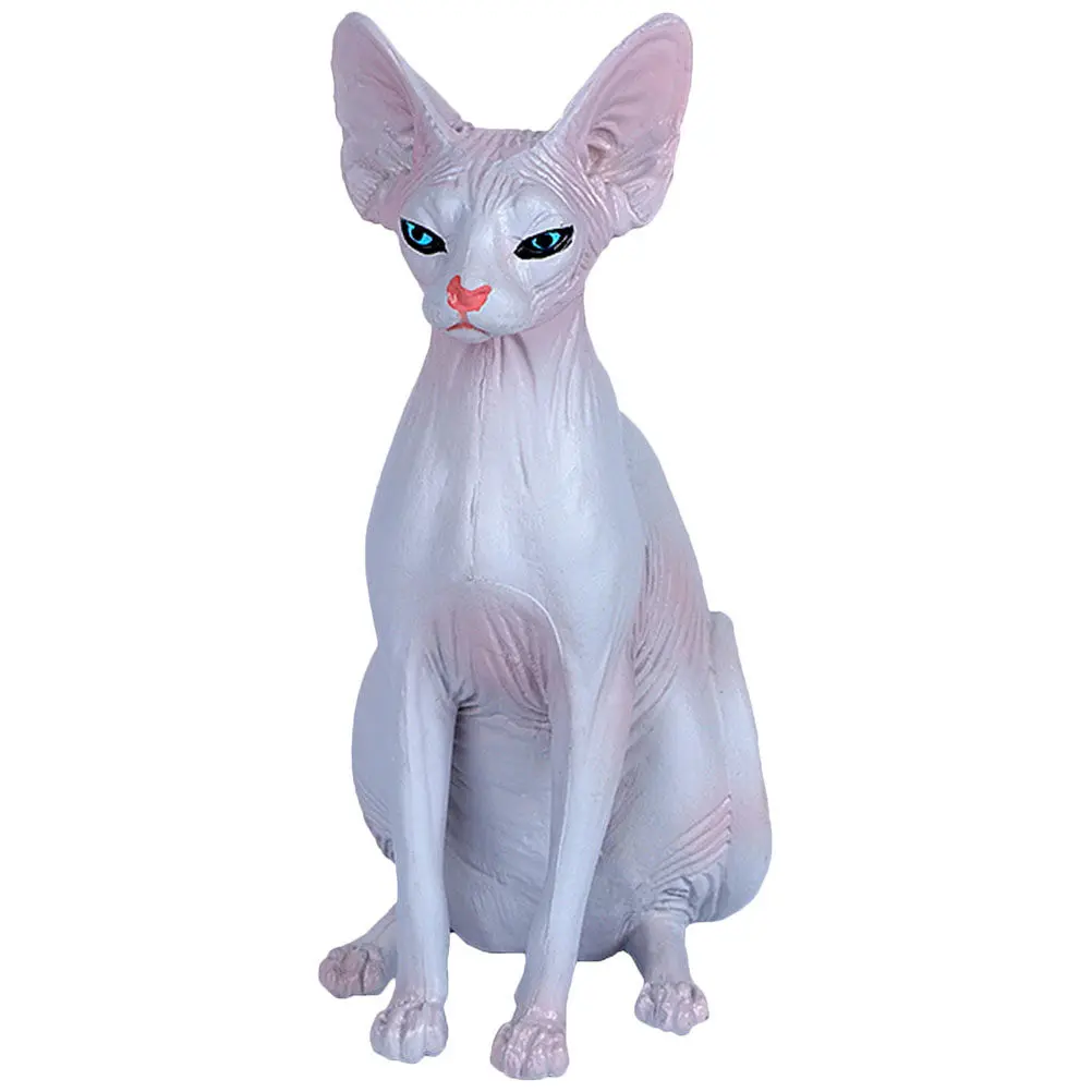 

Реалистичная пластиковая фигурка бесшерстной кошки, маленький настольный декор, украшение в виде животного, детский декор, реквизит для фотосессий